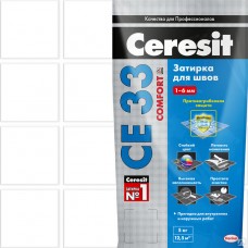Затирка для узких швов до 6 мм Ceresit СЕ 33 Comfort 58 темно-коричневая 2 кг