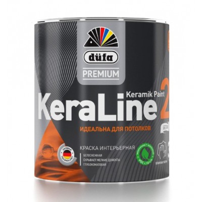 Краска для потолков Dufa Premium KeraLine Keramik Paint 2 глубокоматовая белая база 1 0,9 л.