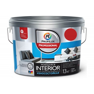 Краска для стен и потолков водно-дисперсионная Profilux Professional Interior матовая 13 кг.