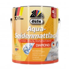 Эмаль для дерева и металла акриловая Dufa Aqua-Seidenmattlack полуматовая белая 2 л