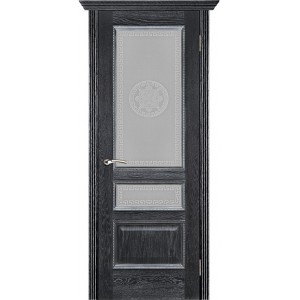 Дверь межкомнатная Вена Версаче черная патина остекленная